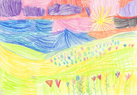 Пейзаж з квітами