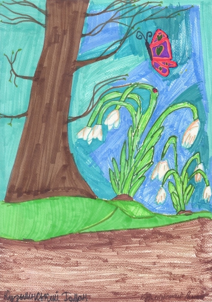 04-21416. Автор - Кузьмінський Роман. Вік 6 років. Проліски. Номінація - графіка. Техніка - маркери..jpg