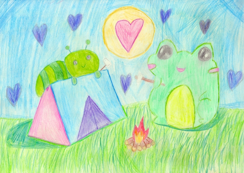 01-821. Автор - Мерега Віолета. Вік 10  років. На природі Номінація - графіка. Техніка - Кольорові олівці..jpg