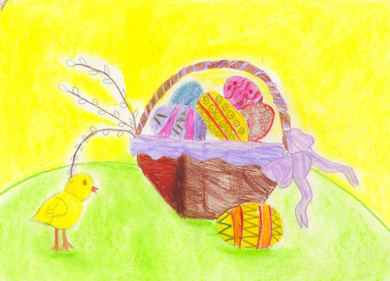 03-18020. Автор - кузьмінський Роман. Вік 6 років. Великдень. Номінація - графіка. Техніка - змішана..jpg