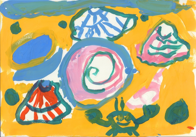 04-21416. Автор - Щерба Світлана. Вік 5 років. Мушлі. Номінація - живопис. Техніка - гуаш..jpg