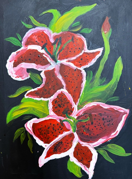 01-821. Автор - Айдемська Вікторія. Вік 11 років. Квіти. Номінація - живопис. Техніка - акриловий живопис.jpg