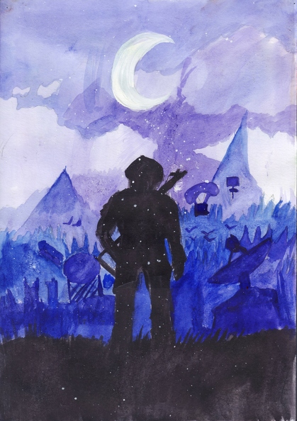 01-821. Автор - Іщенко Герман. Вік 12 років. Квесто. Номінація - живопис. Техніка - акварель..jpg