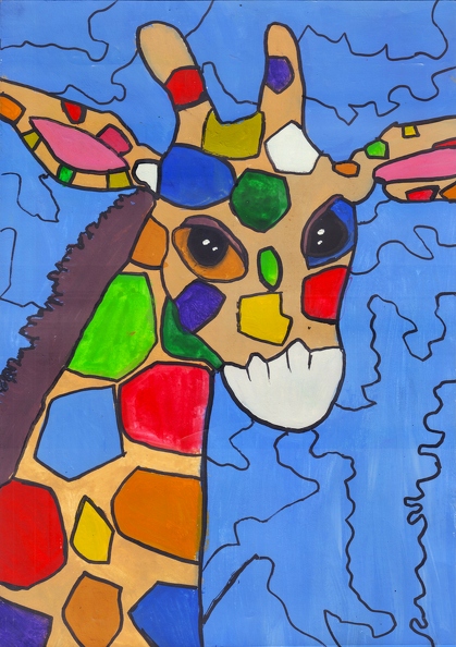 01-821. Автор - Мерега Віолета. Вік 10  років. Жираф. Номінація - живопис. Техніка - гуаш..jpg