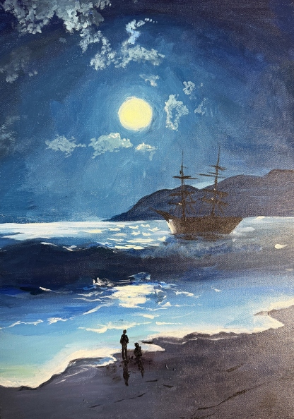 01-821. Автор - Ремез Катерина. Вік 12 років. Море. Номінація - живопис. Техніка - акриловий живопис.jpg