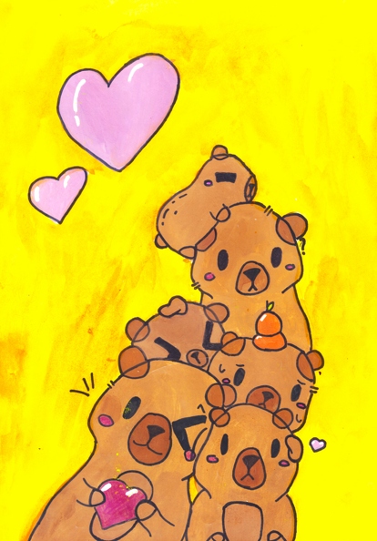 03-18020. Автор - Войтенкова Софія. Вік 10 років. Весела родина. Номінація - живопис. Техніка - змішана..jpg