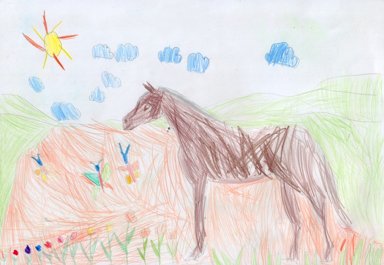 04-21416. Автор - Гацанюк Мирослав. Вік 6 років. Коник. Номінація - графіка. Техніка - кольорові олівці..jpg