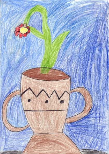 04-21416. Автор - Сіткін Артем. Вік 8 років. Натюрморт з квітами. Номінація - графіка. Техніка - кольорові олівці..jpg