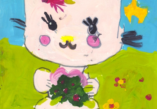 Кішечка з букетом