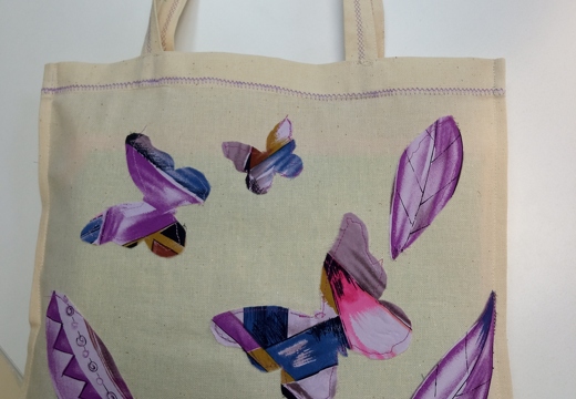 Сумка - шопер з аплікацією з тканини