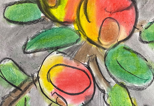 02-4814.Ілля Бінецький.Вік 11 років.Яблука.Номінація графіка.Техніка пастель