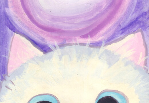 03-18020. Автор - Колесник Аліса. Вік 9 років. Милий котик. Номінація - живопис. Техніка - гуаш.