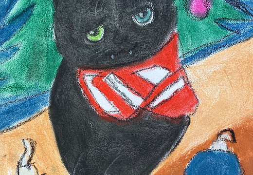 02-4814.Марія Ратнікова.Вік 7 років.Кіт.Номінація графіка.Техніка пастель