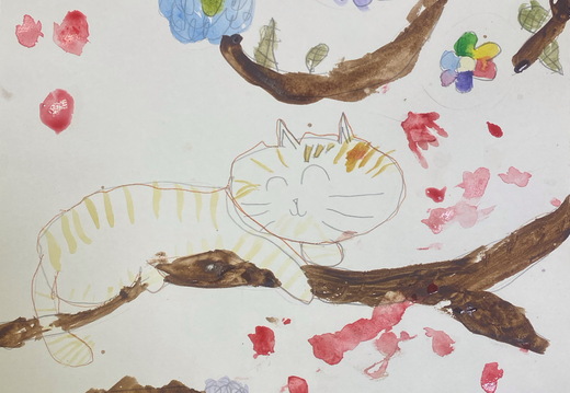 02-4814.Мілана Гаспарян.Вік 6 років.Кіт.Номінація живопис.Техніка акварель