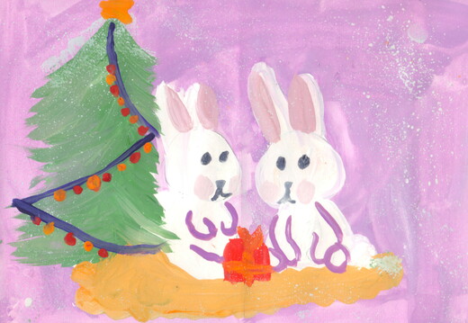 03-18020. Автор - Ліфіренко Анелія. Вік 6 років. Свято. Номінація - живопис. Техніка - гуаш.