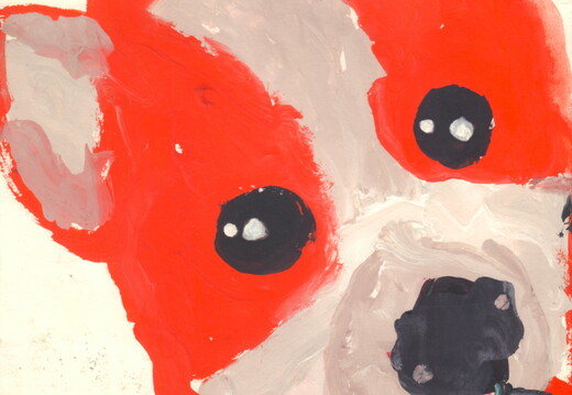 03-18020. Автор - Ліфіренко Анісія. Вік 3 роки. Корги. Номінація - живопис. Техніка - гуаш.