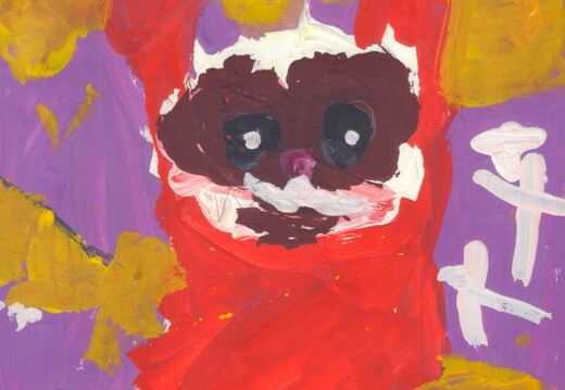 03-18020. Автор - Ліфіренко Анісія. Вік 3 роки. Котик-бешкетник. Номінація - живопис. Техніка - гуаш.