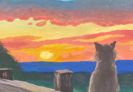 4-4814.Евгенія Купрієнко.Вік 13 років.Закат.Номінація живопис.Техніка гуаш