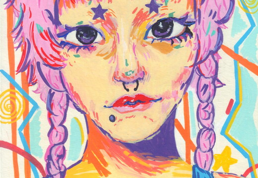 Дівчина з рожевим волоссям