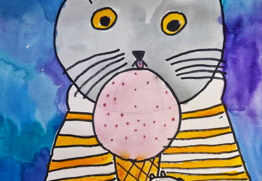 Котик з морозивом